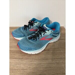 Brooks Adrenaline GTS 18 Womens 7.5 Running Shoes Blue Red Athletic Sneakers